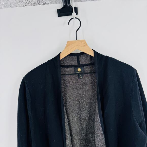 JM Collection Black Gold Ombre Open Front Cardigan Sweater 2X Dressy Holiday Top - Picture 4 of 9